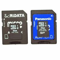 4GB Class 4 microSDカード ２枚セット（SDアダプタ付・中古）