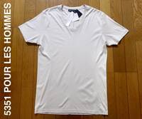 【送料無料】新品 5351 POUR LES HOMMES リヨセルコットン スムース Uネック 半袖Tシャツ 4 日本製 グレージュ 夏物 トルネードマート