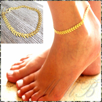 [ANKLET] Champagne Gold Color Arrow Chain アロー チェーン シャンパン ゴールド アンクレット 【送料無料】