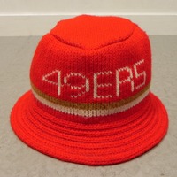 80s 90s USA製 ★ 49ers サンフランシスコ フォーティーナイナーズ ニット ハット 帽子 NFL アメフト アメリカンフットボール 赤 ★h