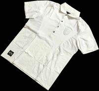 ■ 23区 SPORT ニジュウサンク スポーツ ■ ロゴ エンブレム 刺繍 半袖 ゴルフ ポロシャツ ホワイト L