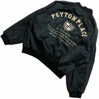 希少 ヴィンテージ ■ PEYTON PLACE ペイトンプレイス ■ バック ビッグ アーチ ロゴ 刺繍 ワッペン リバーシブル ボンバー ジャケット