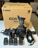 新品同様　通電17時間！Canon EOS C100 Mark2 トップハンドル　純正電池４本付　ebay せどり歓迎