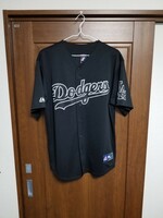 Los Angeles Dodgers　ロサンゼルス・ドジャース　ベースボールシャツ　US Ｌ　XL　ブラック　大谷翔平　山本由伸　WEST SIDE　2pac　LA