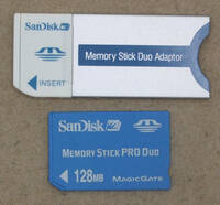 送料無料 SanDisk サンディスク 純正 MEMORY STICK メモリースティック PRO Duo 128MB MAGICGATE アダプタ付き 20-90-00125 即決！