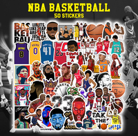 NBA バスケットボール ステッカー 50枚セット PVC 防水 シール バスケ NBA Bリーグ 部活 スポーツ スーツケース MacBook