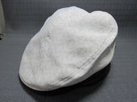 KANGOL カンゴール blue　ハンチングキャップ　帽子　白 カンガルー刺繍　Mサイズ　57cm程　S2403F