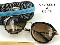 CHARLES & KEITH (チャールズアンドキース) ジオメトリック サングラス CK3-21280259 Optics By Carl Zeiss Vision ヘキサゴン ゴールド