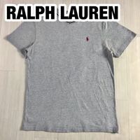 POLO BY RALPH LAUREN ポロバイラルフローレン 半袖Tシャツ L（14-16) ユースサイズ ライトグレー 霜降り 刺繍ポニー Vネック