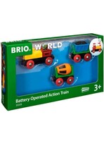 y031305t BRIO ブリオ WORLD バッテリーパワーアクショントレイン [全3ピース] 電車のおもちゃ 木のレール 電動 機関車 33319