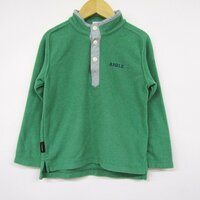 エーグル 長袖Tシャツ フリースTシャツ ハーフボタン キッズ 男の子用 110サイズ グリーン AIGLE