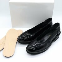 ドルチェ パンプス 未使用 日本製 3E 幅広 エナメル コンフォートシューズ 靴 黒 レディース 25.5サイズ ブラック Dolce