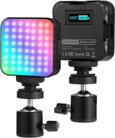 Yakia RGB撮影ライト LEDビデオライト 359色RGBモード 60個LED 明るさ調整が可能 2500K-9000K 2000mAh Type-C充電式 YouTube Tik Tokカメラ