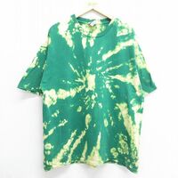 XL/古着 トミーヒルフィガー 半袖 ビンテージ ブランド Tシャツ メンズ 90s ワンポイントロゴ 大きいサイズ コットン クルーネック 緑