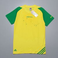 TH1396□アディダス*2010 FIFAワールドカップ ブラジル代表 南アフリカ大会 オフィシャルTシャツ*P24141*カナリアイエロー*メンズ*sizeL