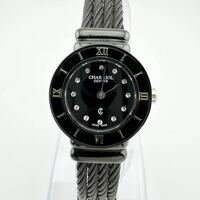 美品　シャリオール CHARRIOL サントロペ ミニ ST20 00188 ブラック SS ダイヤモンド 12PD 腕時計 レディース クォーツ式