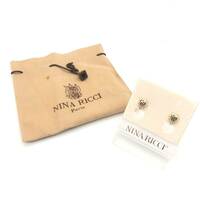 【未使用品】 NINA RICCI ニナ リッチ イヤリング ゴールドカラー ストーン アクセサリー 保存袋