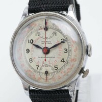 2402-643 ピアース 手巻き式 腕時計 PIERCE クロノグラフ スモールセコンド 全数字 丸型 銀色ケース
