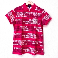 パーリーゲイツ PEARLY GATES 半袖ポロシャツ サイズ1 S - ピンク×アイボリー×パープル レディース トップス