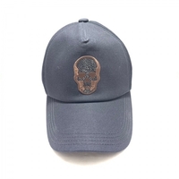 ルシアンペラフィネ lucien pellat-finet キャップ - コットン 黒×ダークブラウン ラインストーン/スカル/刺繍 帽子