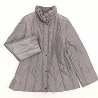 ◆noa-ge ノアジェ キルティング エコダウンコート LL グレージュ ハーフコート ジャケット 中綿 ゆったり 大きいサイズ 2L XL 一宮繊維