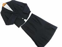 ROPE ロペ シルク混 セットアップ ジャケット スカート スーツ size7/紺 ■◇ ☆ eca7 レディース