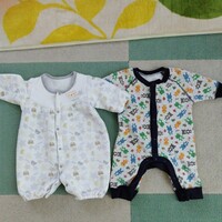 新生児〜乳児　パジャマ　ナイトウェアに ベビー服　つなぎ　カバーオール　中古　50〜70 60〜70