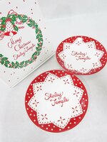 [送料込][未使用品][キッズ/子供] Shirley Temple シャーリーテンプル クリスマスプレート2枚セット 赤レッド×オフホワイト 食器 /n472111
