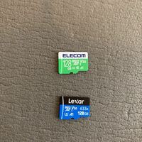 ★micro SDXC メモリーカード １２８ＧＢ 中古★２枚セット　ELECOM lexar