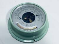 【船舶用 気圧計 昭和レトロ 】 TAKAHASHI アネロイド バロメーター 1964年製 温度計付 アンティーク ANEROID BAROMETER