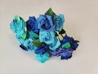 折り紙 バラ 20本セット 青 水色系 飾り ギフト