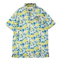 CUTTER&BUCK カッターアンドバック 半袖ポロシャツ ストライプ 花柄 ブルー系 L [240101176662] ゴルフウェア メンズ
