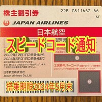 毎日10 分スピード通知 JAL 日本航空 株主優待券 1枚/2枚/3枚/4枚〜9枚 国内 航空券 割引 搭乗期限24年5月末まで(18