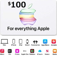 USA版 apple Gift Card $100 card iTunes アップル ギフトカード 100ドル分 北米 コード渡し