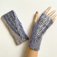 コットン混 オパール毛糸 手編み 冷房対策 UV ハンドメイド ハンドウォーマー カバー 指なし手袋 F