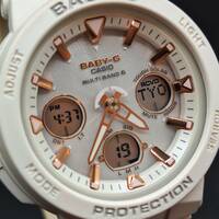 CASIO カシオ Baby-G 5568 BGA-2500 SHOCK RESIST タフソーラー マルチバンド 6 腕時計 ホワイト TOUGH SOLAR 稼働品 美品 【4479】