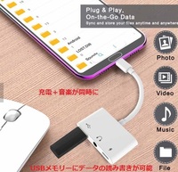 【2024最新版】iPhone 変換アダプター　 3.5mmイヤホンジャック　＋　USBアダプター ＋　急速充電　充電＋音楽　USBメモリーへの読み書き