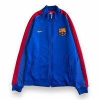 NIKE ナイキ FC Barcelona バルセロナ 777311-421 刺繍 ロゴ トラック ジャケット ジャージ ジップアップ ブルゾン サッカー M ブルー 青