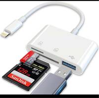 iPhone SDカードリーダー 3in1 USB/SD/TF変換アダプタ 設定不要 写真/ビデオ USB3.0 双方向転送