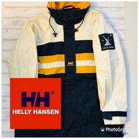ヘリーハンセン　Helly Hansen L スリートーン　ナイロン　セーリングジャケット　マリンジャケット　ネイビー×アイボリー×ゴールド