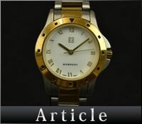 176197□動作確認済 GIVENCHY ジバンシィ 腕時計 クォーツ 3針 ローマン ラウンド MS.05.XVI ホワイト ゴールド レディース/ D