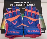 【同梱可能】S-VOLTA ボルタ バッティング手袋 グローブ グラブ Lサイズ ブルー×ピンク 1試合のみ使用 シープスキン