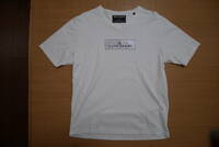 MEN'S BIGI メンズビギ ラインストーン BOXロゴ ホワイト Vネック Tシャツ サイズL 03 美品