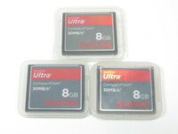 【 フォーマット済：3枚セット 】SanDisk Ultra 8GB ConpactFlash 30MB/s* コンパクトフラッシュメモリ ケース付き[管2953X]