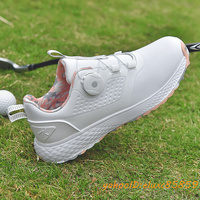 新品 特売 ゴルフシューズ レディース ダイヤル式 運動靴 スニーカー ウォーキング 幅広 快適 防水 フィット 22.5cm~25.5cm選択 ピンク