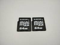 2枚セット　64MB　メガバイト　ELECOM　miniSDカード　メモリーカード　ミニSDカード