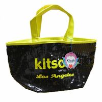 KITSON　キットソン　スパンコール　バッグ Los Angeles Sequin Tote 黒/イエロー
