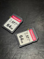 【64GB 2枚セット】Transcend SDカード 64GB UHS-I U3 V30 対応 Class10 (最大転送速度95MB/s) / TS64GSDC300S-E　