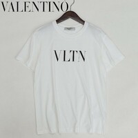 国内正規品◆VALENTINO ヴァレンティノ VLTNロゴ クルーネック コットン 半袖 Tシャツ 白 ホワイト XS