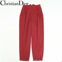ヴィンテージ◆Christian Dior SPORTS クリスチャン ディオール タック テーパード パンツ ワインレッド L